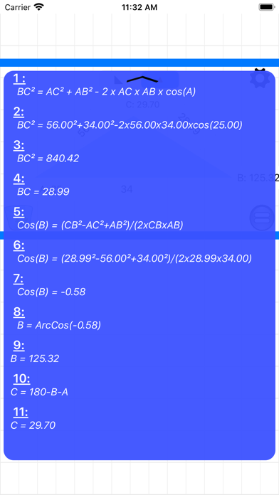 Triangle & Angle calculator screenshot 1
