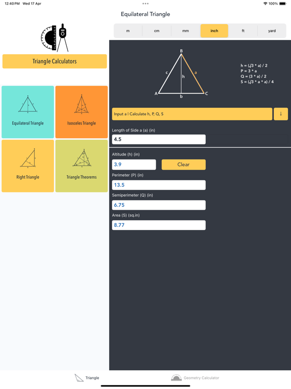 Triangle Calculators screenshot 9