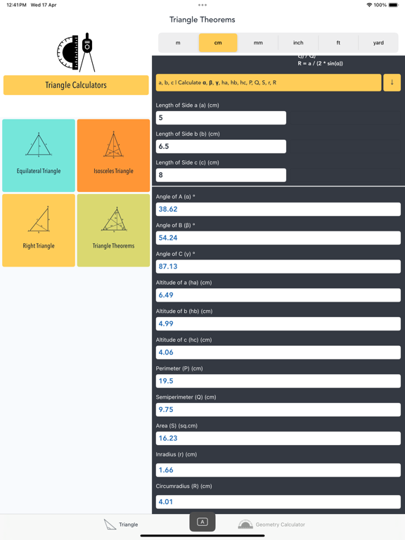 Triangle Calculators screenshot 4