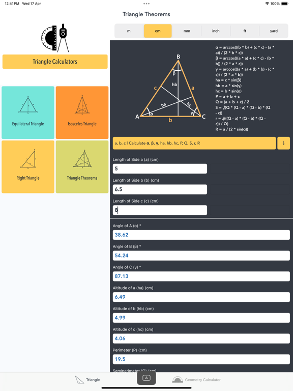 Triangle Calculators screenshot 3