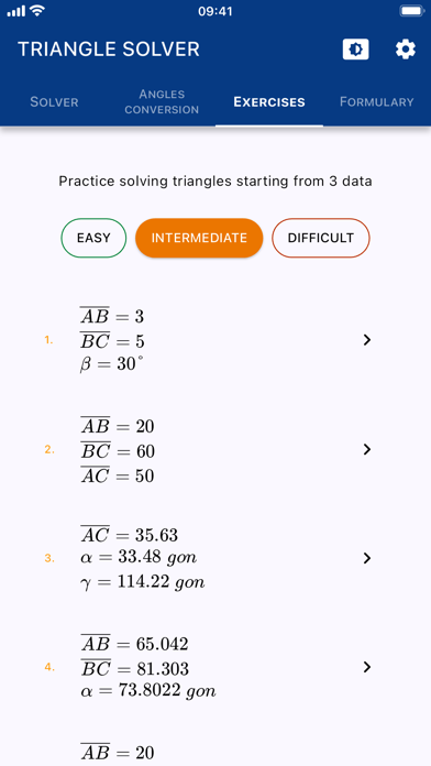 Triangle solver screenshot 2