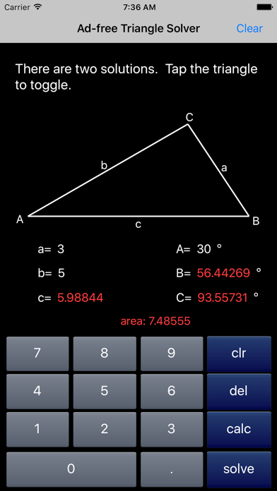 Triangle Solver screenshot 1