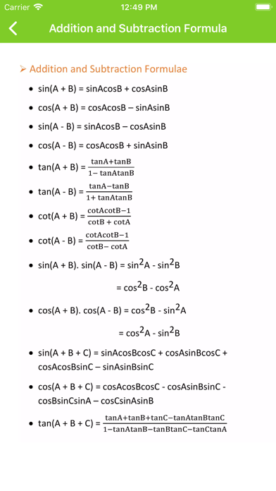 Trigonometry Formulas screenshot 2