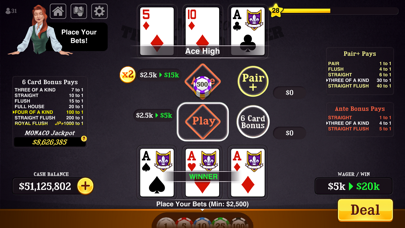 Triple Card Poker Casino screenshot 2
