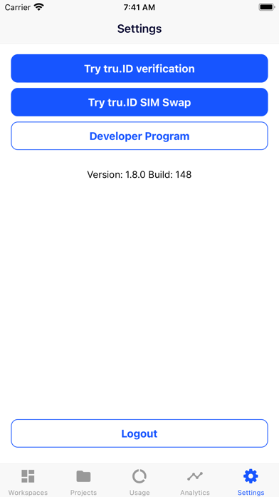 tru.id developer console screenshot 2