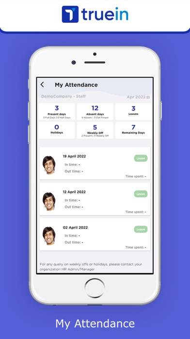 Truein User: Time & Attendance screenshot 3
