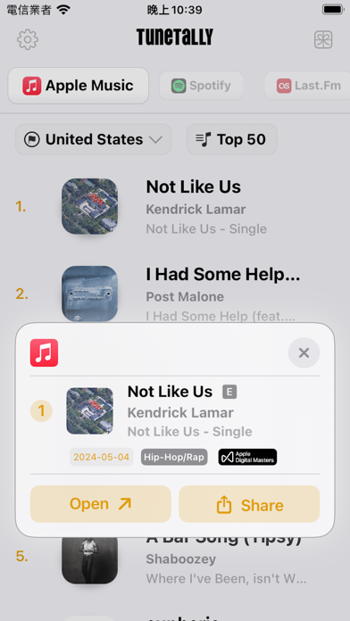 TuneTally: Music Charts screenshot 2