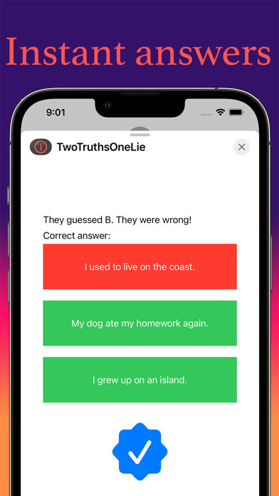 Two Truths and a Lie: iMessage screenshot 1