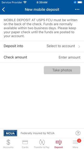 U. S. Postal Service FCU screenshot 2