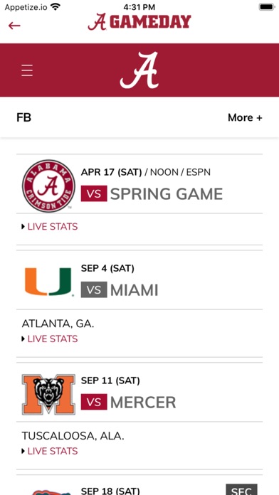 UA - Gameday screenshot 3