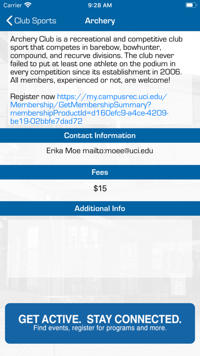UCI Campus Rec screenshot 2