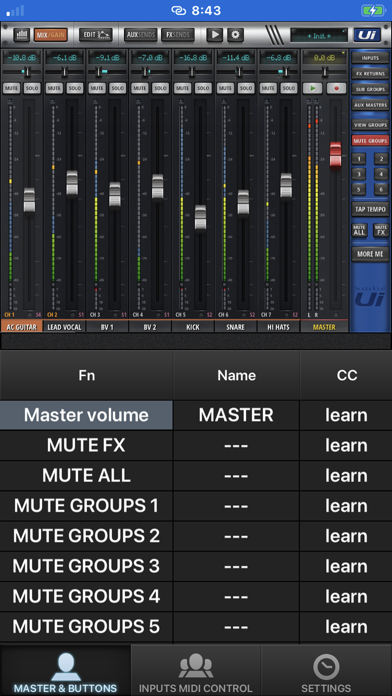 Ui MIDI mixer screenshot 3