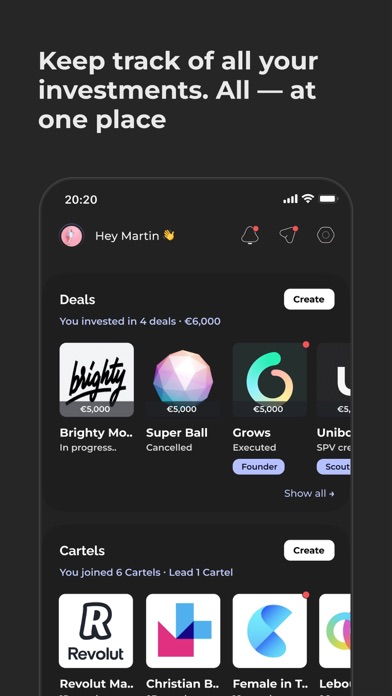 Uniborn — venture platform screenshot 1