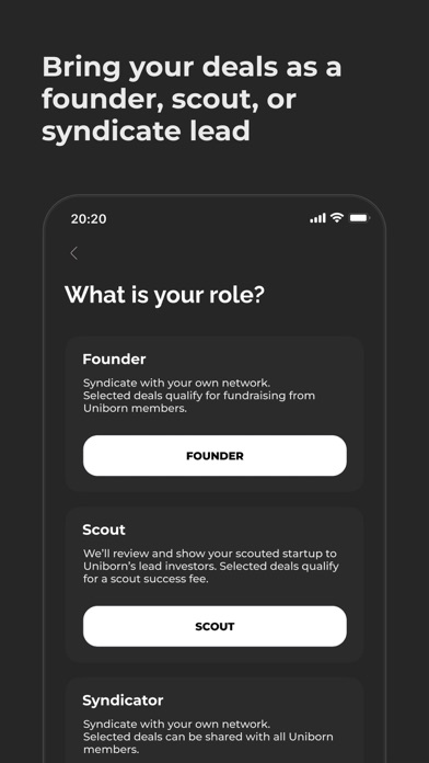 Uniborn — venture platform screenshot 3