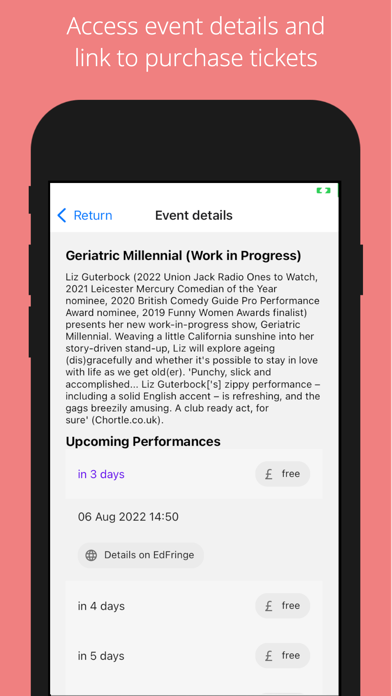 Unofficial EdFringe screenshot 1