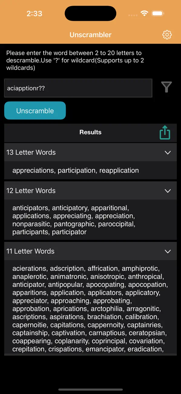 Unscrambler-Word screenshot 2