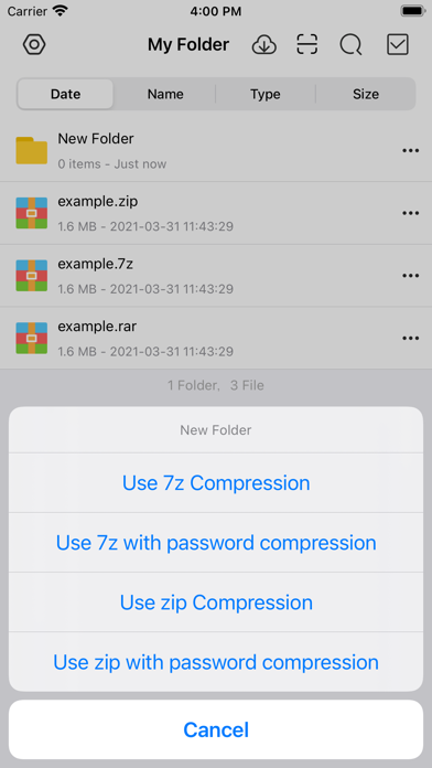 Unzip zip rar 7z format screenshot 3