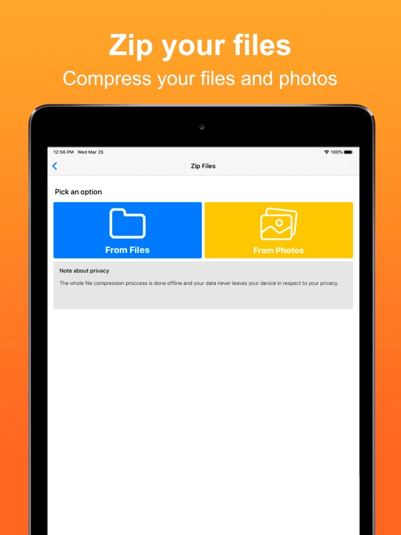 Unzipper: Zip and Unzip files screenshot 1