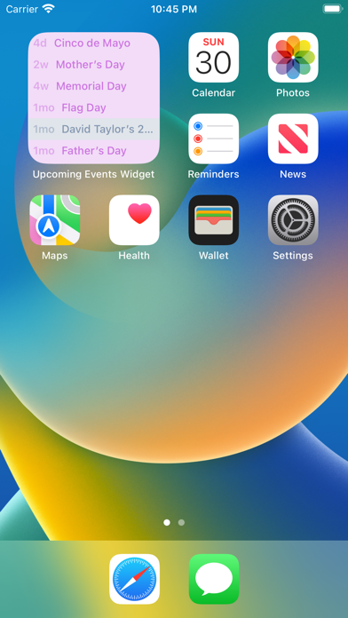 Upcoming Events Widget screenshot 1