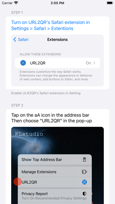 URL2QR Extension screenshot 1