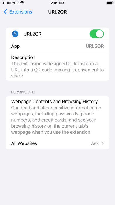 URL2QR Extension screenshot 2