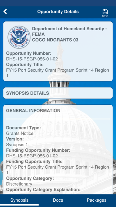 US Government Grants Search screenshot 2