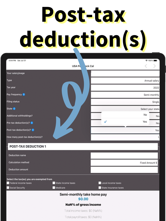 USA Paycheck Calculator screenshot 1
