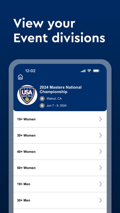 USA Water Polo Events screenshot 1