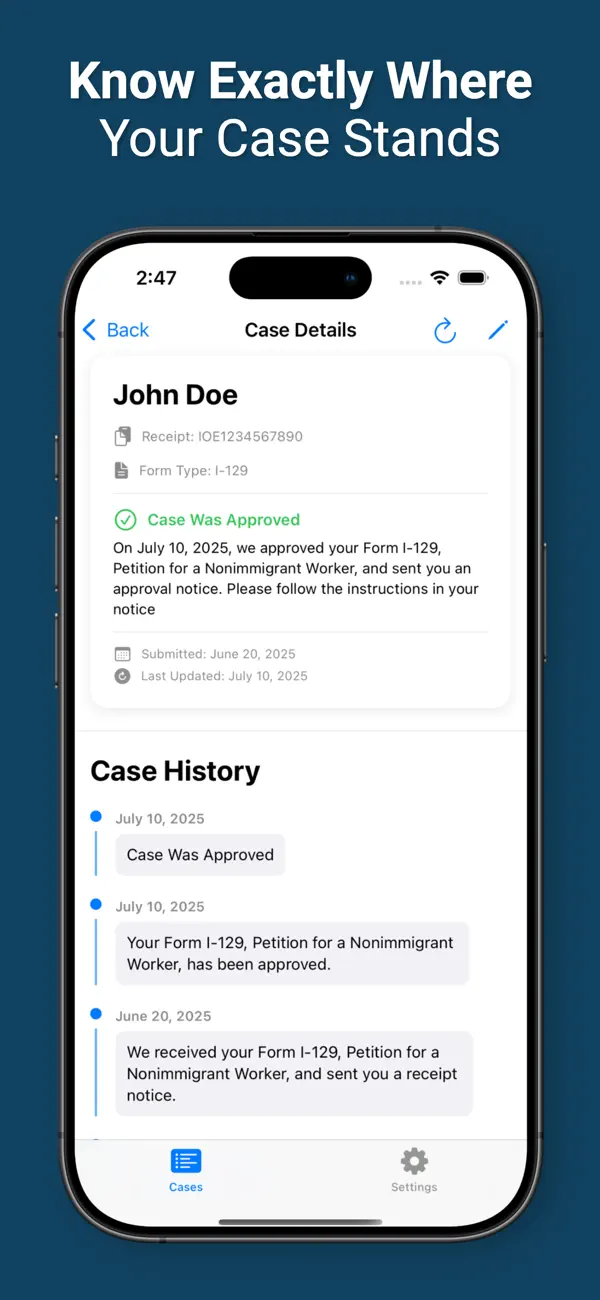 USCIS Case Tracker App screenshot 4