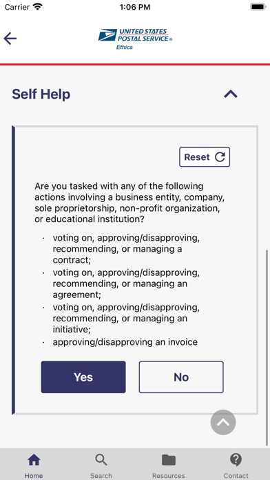 USPS Ethics screenshot 3