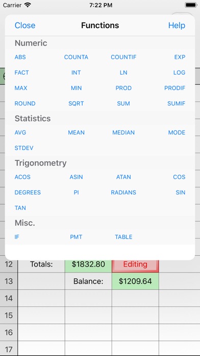 Utility Spreadsheet screenshot 2