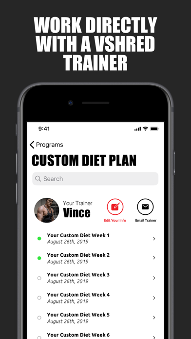 V Shred: Nutrition & Fitness screenshot 1