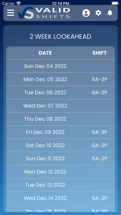 Valid Shifts screenshot 2