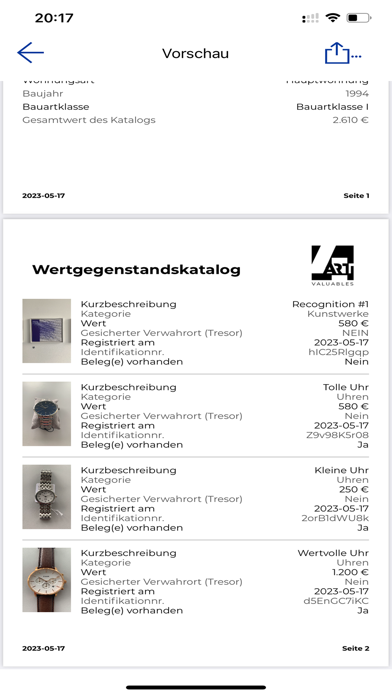 Valuables screenshot 1