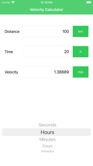 Velocity Calc and Converter screenshot 2