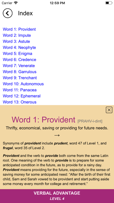 Verbal Advantage - Level 4 screenshot 1