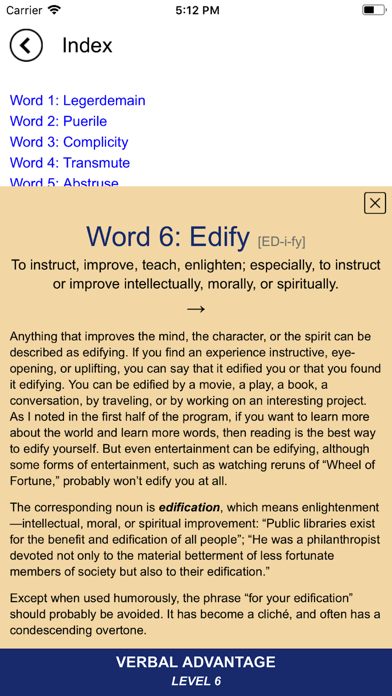 Verbal Advantage - Level 6 screenshot 1