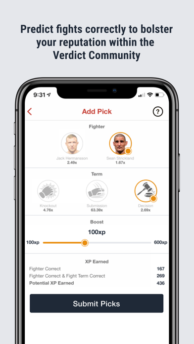 Verdict MMA Picks & Scoring screenshot 1