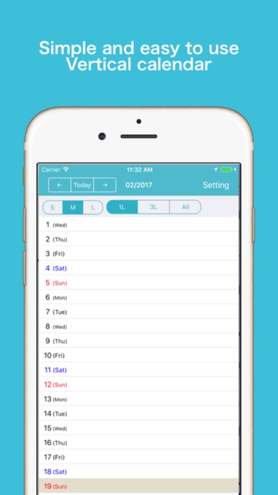 "Vertical Calendar+" screenshot 1