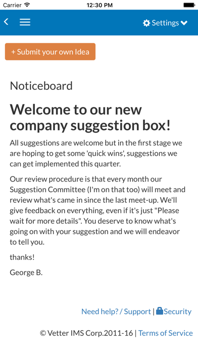 Vetter Employee Suggestion Box tool screenshot 5