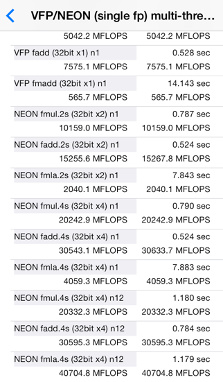 VFP Benchmark screenshot 1