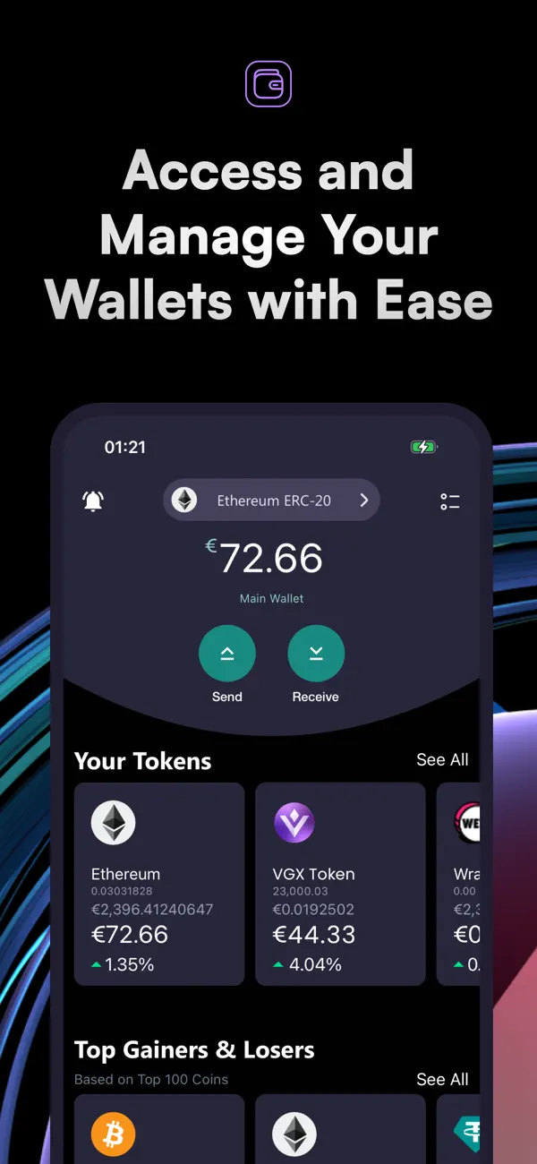 VGX Wallet - Crypto & NFTs screenshot 5