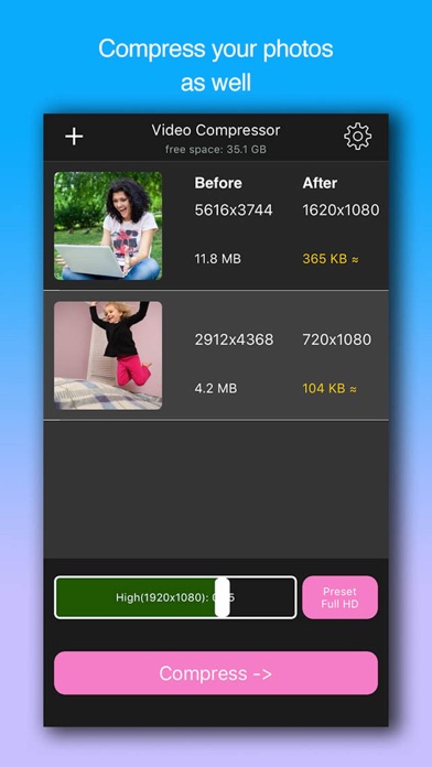 Video Compressor-Shrink videos screenshot 2