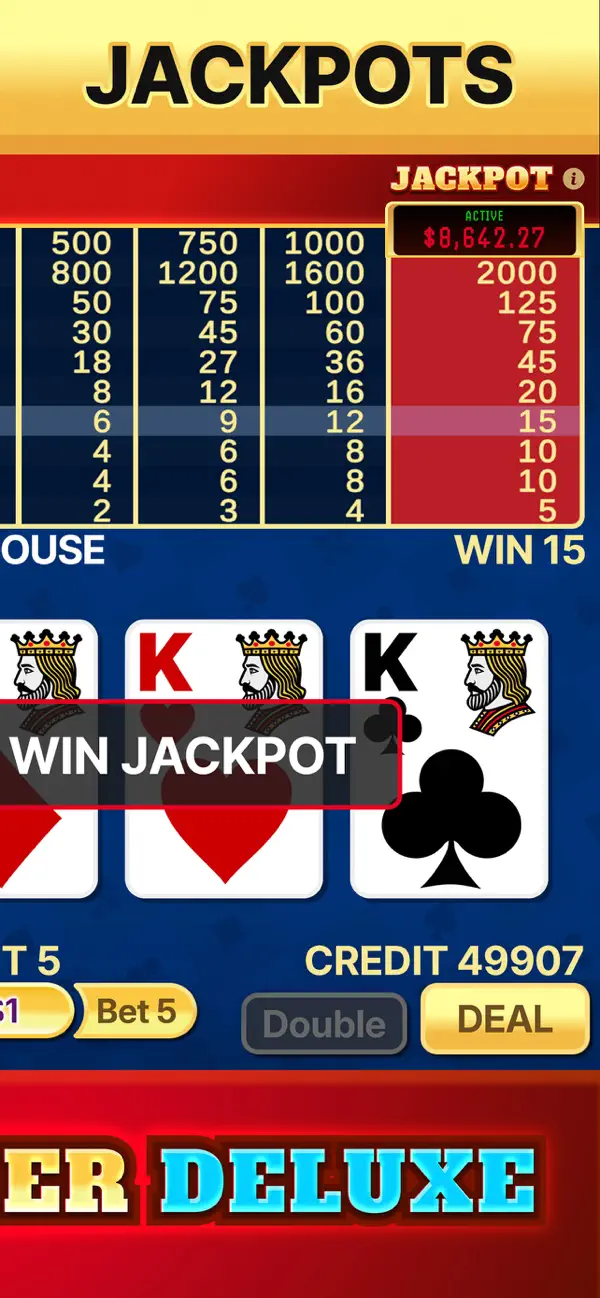 Video Poker Deluxe screenshot 1