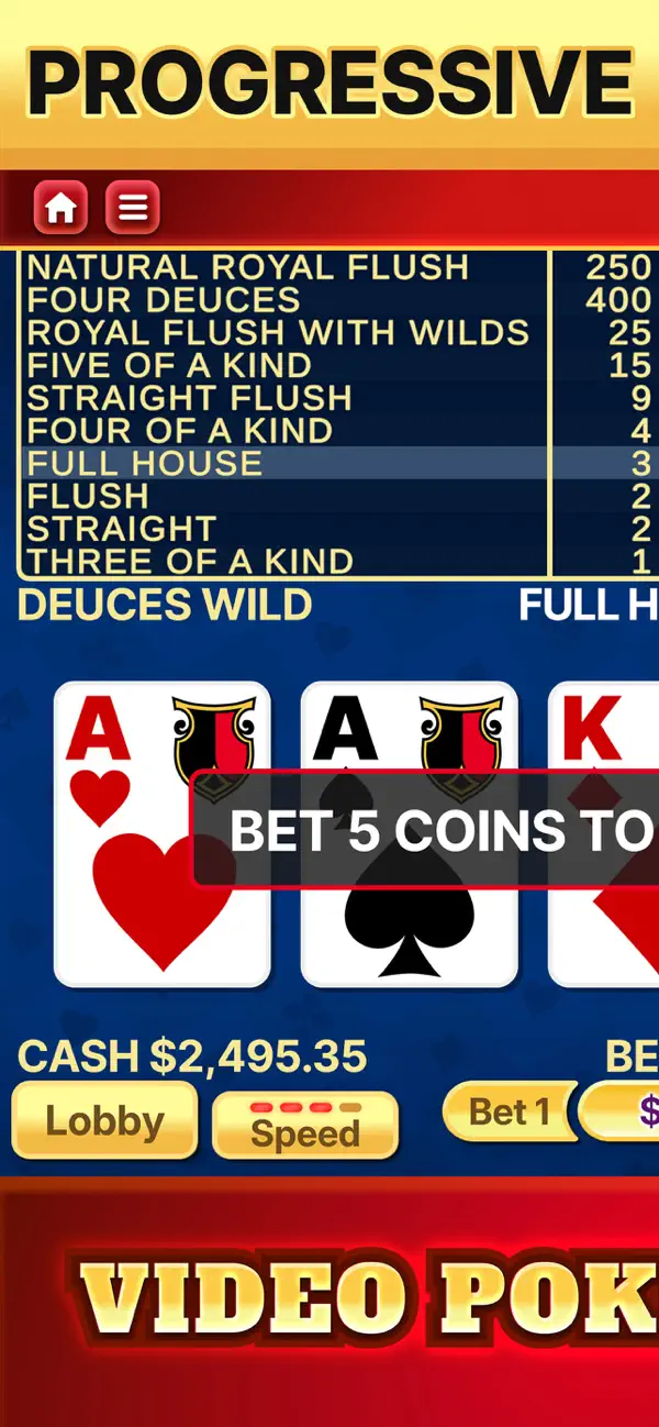 Video Poker Deluxe screenshot 2
