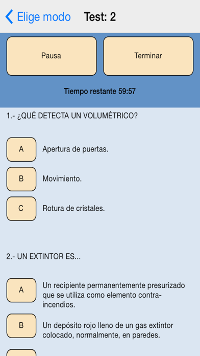 Vigilante de Seguridad Test screenshot 3