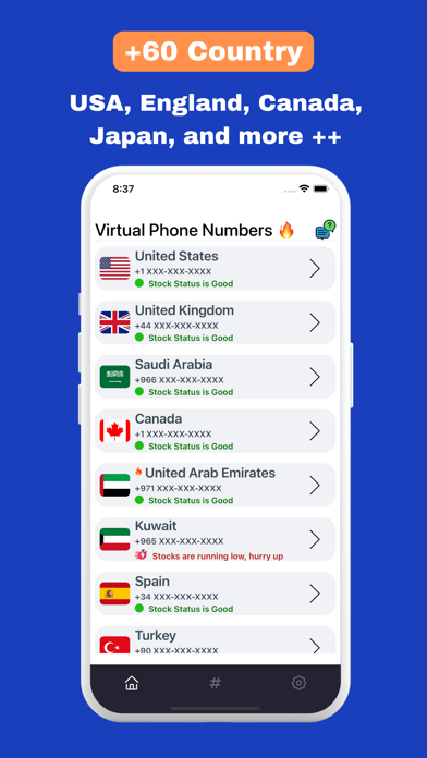 Virtual Number for Receive SMS screenshot 3