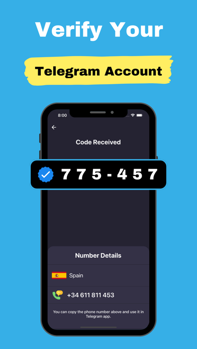 Virtual Number for Telegram ' screenshot 2