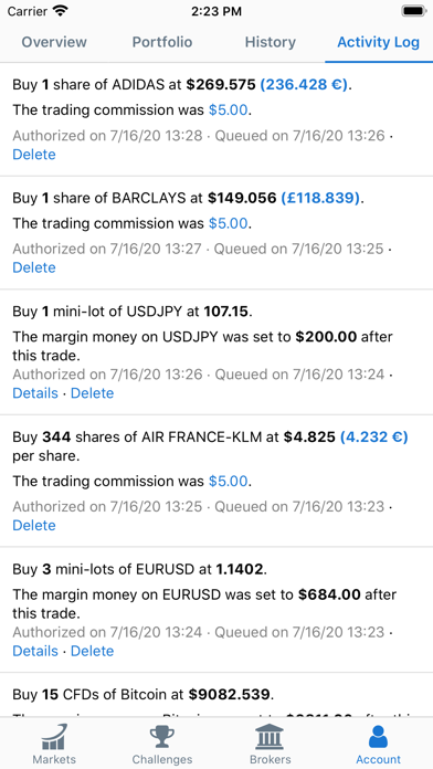 Virtual Trading Simulator screenshot 1