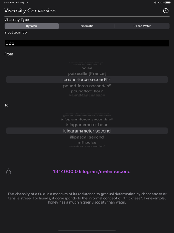 Viscosity Conversion screenshot 1